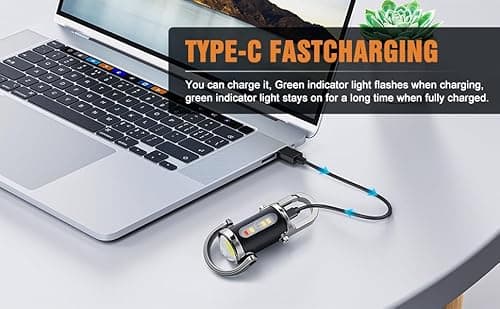 Right Gear Portable Rechargeable Bright Keychain Flashlight, 6 Light Modes Waterproof, Compact Pocket Light for Night Working, Running, Walking, Camping, Fishing, Hiking 4
