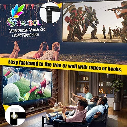 Savsol® Eyelet Screen (10 ft. (W) x 8 ft. (H) - 150" Inch) Diagonal Anti-Crease Projection Screen for Home Theater 4:03 Aspect Ratio 5