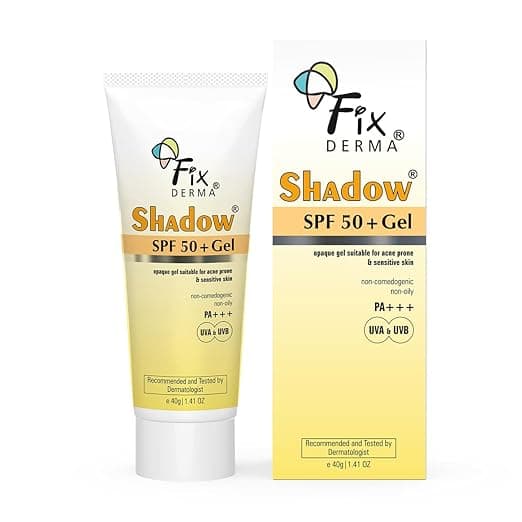 Fixderma Shadow Sunscreen SPF 50+ PA+++ Gel Broad Spectrum Sunscreen For UVA & UVB Protection | Unisex (40 g (Pack of 1), 50,All Skin Sun Protection Factor (SPF)