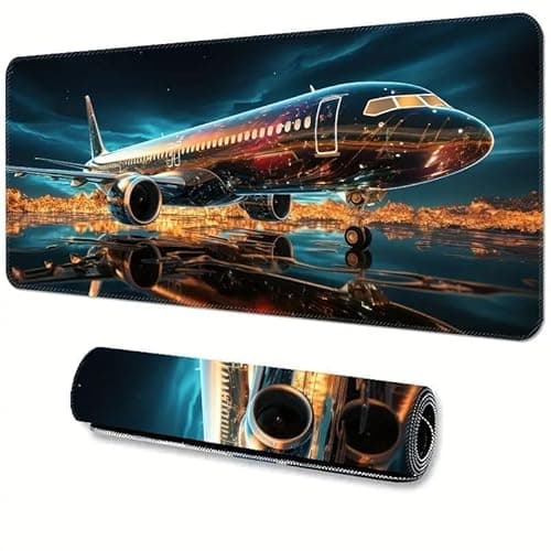 WOOG Gaming Mouse Pad 80 x 30 cm, Large Desk Mat with Anti-Slip Rubber Base, Water Resistant Extended Mouse Pad for Office, Work & Gaming (Airplane Design)