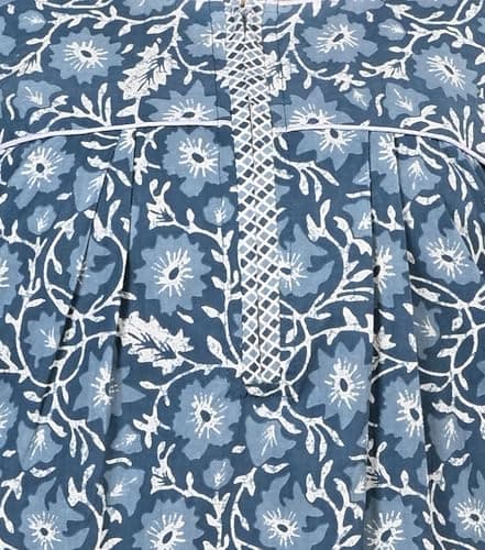 Nighty Maxi Gown for Women Front Zip Open | Pure Cotton Printed Floral Maxi Nighty Zip Style | Full Length Nightgown | Plus Size Loose Fit Summer Nightwear L -4XL (Firozi, 3XL) 4