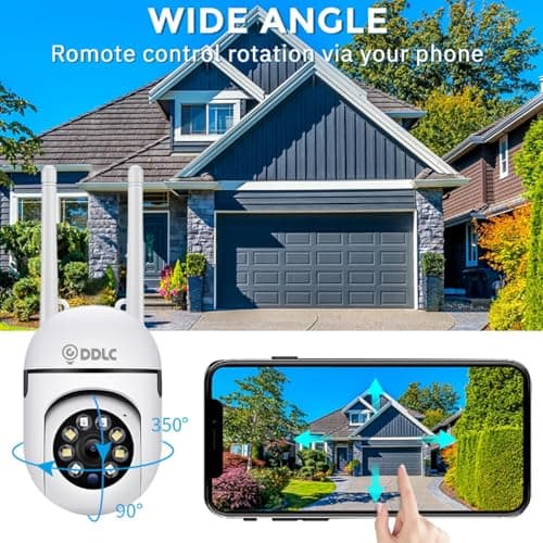DDLC 4MP Smart WiFi Outdoor PTZ CCTV Camera | 360° Pan Tilt | Color Night Vision | Motion Detection | Two Way Audio | Wireless Home Security Camera with Mobile App V380 Pro (Mini PTZ) 3
