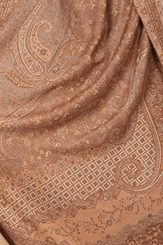 Pashtush Womens Jamawar Shawl Parent (Taupe) 3