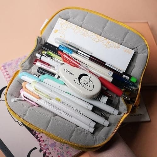 CALFHEADPillow Stationery Pouch – Soft Pillow Makeup Bag, Pillow-Shaped Pencil Case for School, Cosmetics, Travel | Pen & Color Storage Pouch Case | School Supplies (Pack of 1, Multicolor) 2