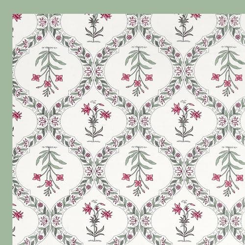 BLOCKS OF INDIA Cotton Table Cloth, Hand Block Print, 142 x 218 cm, 6 Seater Dining Table, Rectangular (Green BEL) 4