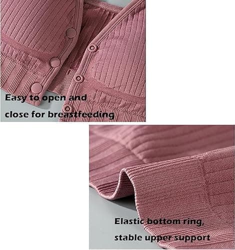 Seamless Wire-Free Nursing Bra for Maternity – Comfortable Push-Up Design for Breastfeeding – Full Coverage, Adjustable Straps, Cotton Spandex Blend – Ideal for Pregnancy & Everyday Wear 4