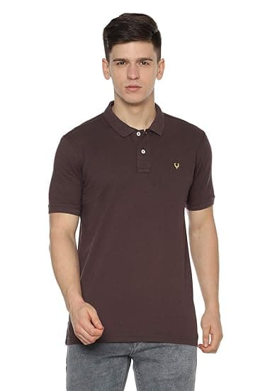 Allen Solly Men’s Polo T‑Shirt | Comfortable Rich Cotton Blend, Band Collar, Regular Fit | Stylish & Premium All Day Wear