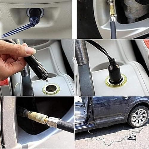 Fashion Air Pump,Car Pump Heavy Duty Metal Electric Car Compressor With Pressure Gauge, 12V DC Portable Tyre Inflator For Car, Trucks, Bus, Bike, Auto & Van, Single, 35 Liters Per Minute 5
