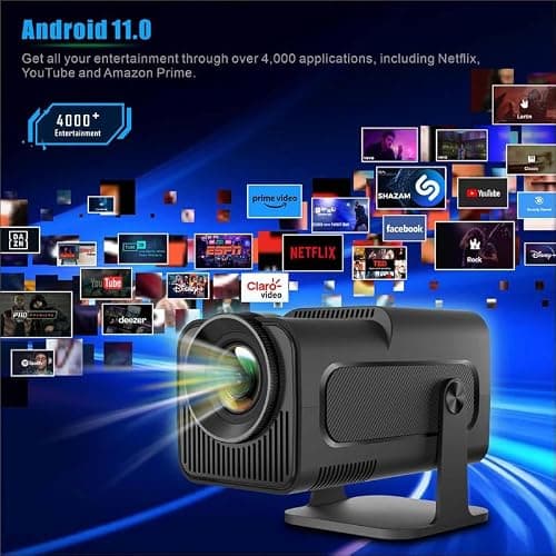 TOREXO HY320MINI Smart Mini Projector with Android 14, Native 720P HD, 4K & 1080P Supported, WiFi & Bluetooth, Auto Keystone, Portable LED Projector for Home Theater, Movies, Gaming & Outdoor Use 2