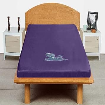 Trance Cotton Feel Terry Ultra Soft Waterproof Mattress Protector | Breathable - Hypoallergenic Mattresses Cover (75x36 inch | 6.25x3 feet, Plum - Pack of 1)