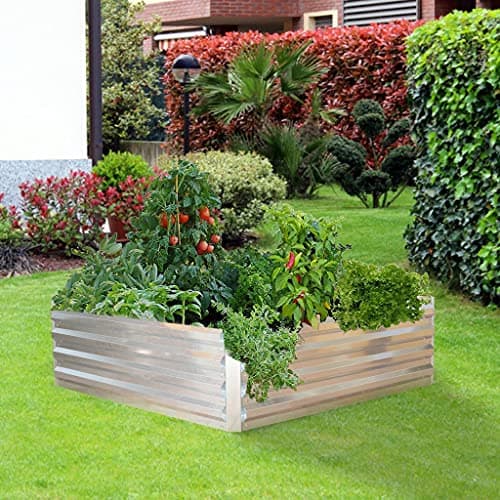 TrustBasket Heavy Duty 0.5 GSM Galvanized Raised Garden Beds Metal Elevated Planter Box Steel Large for Terrace Garden Plants- Grow Vegetables, Flowers, Herbs for Gardening Bed (40 inch) 4