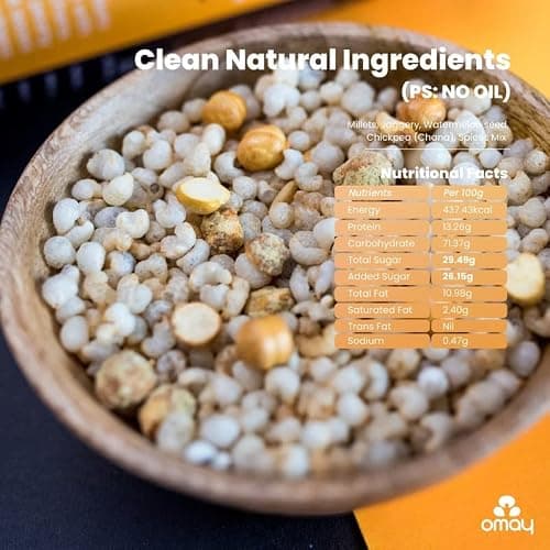 Omay Foods Millets and Jaggery Coated Chana, 200g Pouch (Pack of 2) | Bajra Millet Snack | Gur Chana | Oil Free | No Added Sugar | Gluten Free | Healthy Trail Mix Snack for Weight Loss 4