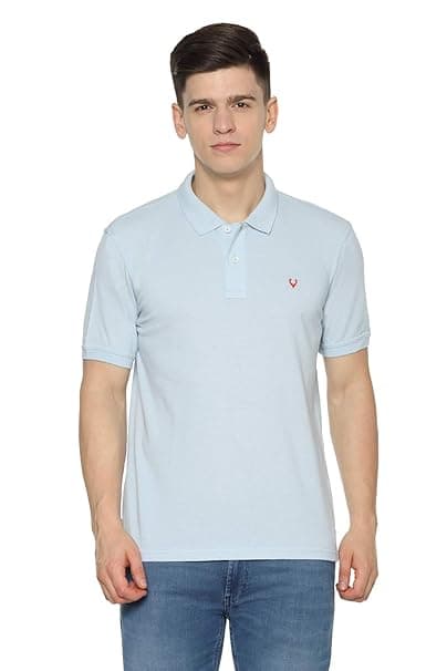 Allen Solly Men’s Polo T‑Shirt | Comfortable Rich Cotton Blend, Band Collar, Regular Fit | Stylish & Premium All Day Wear