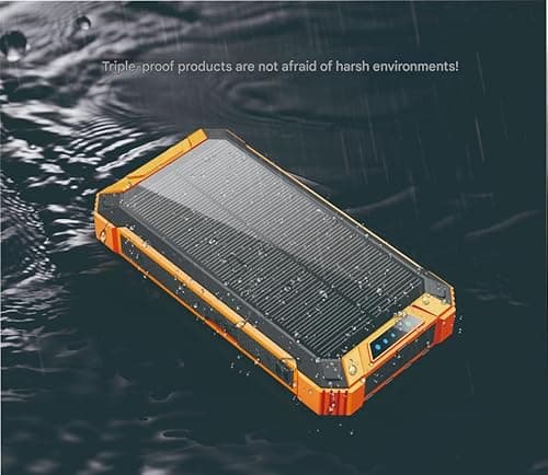 Yashidun® Outdoor Solar Power Bank with 4-Wire Output Wireless Charging Waterproof Shockproof Dustproof 2