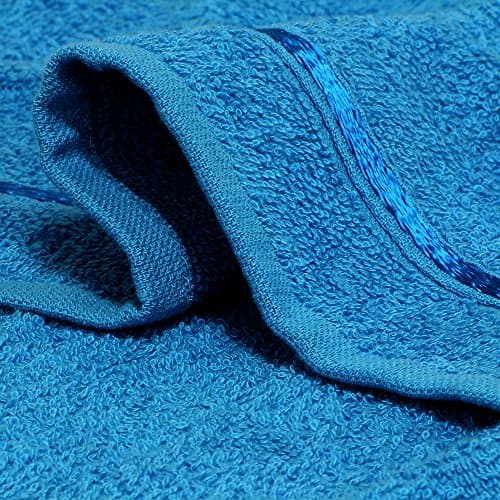 Story@Home 450 GSM Ultra Soft, Super Absorbent, Cotton Antibacterial Treatment, Face Towel (Blue, 30x30 cm) - Pack of 10 3
