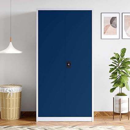 Interio by Godrej Almirah Vurv 2-Door Steel Locker Unit Almirah, Cupboard for Clothes (Sapphire Blue), 1-Year Warranty, 1 Locker, 3 Shelves