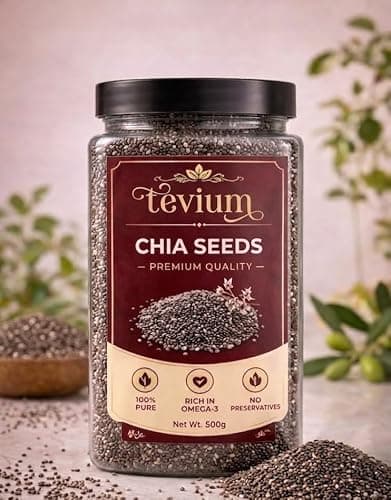 Tevium Chia Seeds | Raw & Natural Chia Seeds | Rich in Fiber & Protein | Omega-3 Superfood | Healthy Seeds | Gluten-Free (1kg) 2