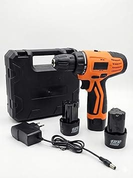Golden Bullet 12V Cordless Drill Machine with Battery x2 & Charger x1 | Portable Electric Screwdriver Drill Kit | Forward/Reverse Function | Lightweight DIY Tool for Home, Wood & Metal Work
