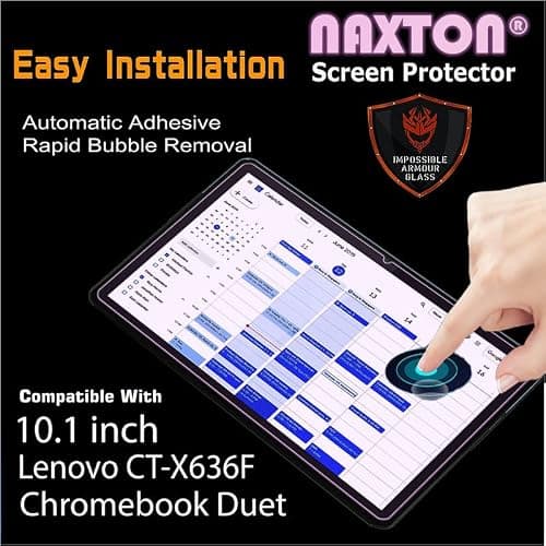 NAXTON® ® 9H Screen Protector for Lenovo Chromebook Duet CT-X636F (10.1 inch) [Bubble Free], [Anti-Scratch] -NOT A TEMPERED GLASS 3