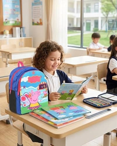 Lightweight Kids School Backpack 15L Cartoon Printed Bag for Boys & Girls | Cute Travel Backpack Bag for Children 3-5 Years Ideal for Preschool Nursery to 1st School Bag (Royal Blue & Multicolor) 4