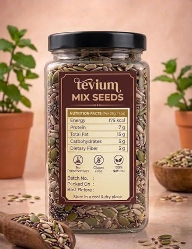 Tevium Mix Seeds | Premium Seed Mix | Chia, Flax, watermellon, Sunflower & Pumpkin Seeds | Healthy Superfood Blend | Rich in Protein & Fiber (250gm) 3