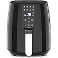 Borosil Best 4.7 L Air Fryer | 4 in 1 Function with QuickFry Technology, Auto Off Function | Air Fryer for Bake, Grill, Roast, Reheat etc. | 90% Less Oil | 2 Year Warranty | Black