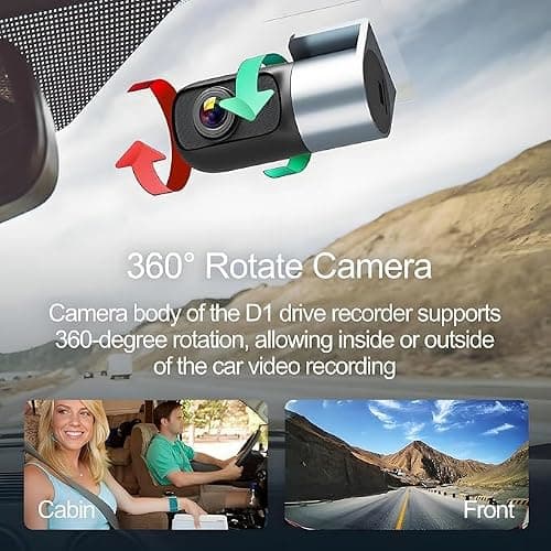 Hikvision Car Dash Camera D1 PRO with 2K 1440p HD Resolution | 360° Camera Rotation | Ultra-Wide 102° View | G-Sensor | Night Vision | Built- in Wi-Fi | Voice Recognition | Upto 256GB SD Card Support 3