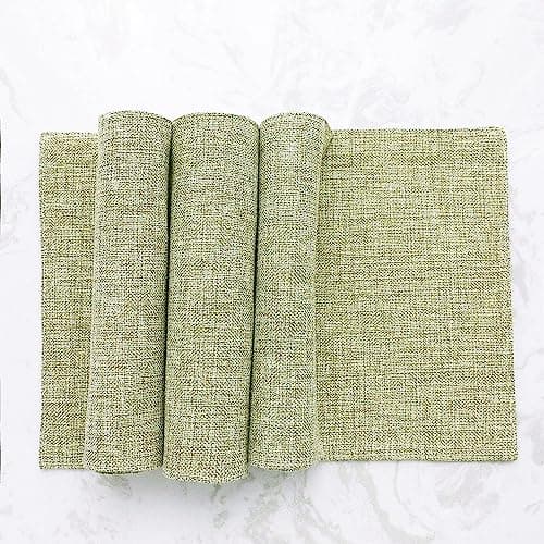 Khooti Two-Sided Washable PolyJute Tablemats/Placemats Heat Resistant Dining Table Place Mats for Kitchen Coffee Wedding Party (12 Inches x 18 Inches / 30 cm x 45 cm)(Natural Linen)(Set of 6 Pieces) 4
