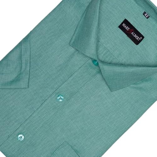 MARK & ALBERT Men's Half Sleeves Cotton Formal Shirt Green 2