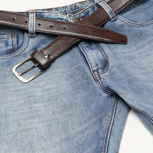 TYBELT PU Leather Belt for Men – Classic Brown Belt with Polished Finish, Pin Buckle, Adjustable Fit Up to 42 Inches – Stylish Formal & Casual Accessory 2