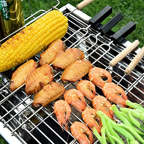 Olpad Charcoal Grill Folding Barbecue 47cm Stainless Steel Portable Lightweight BBQ Grill 3