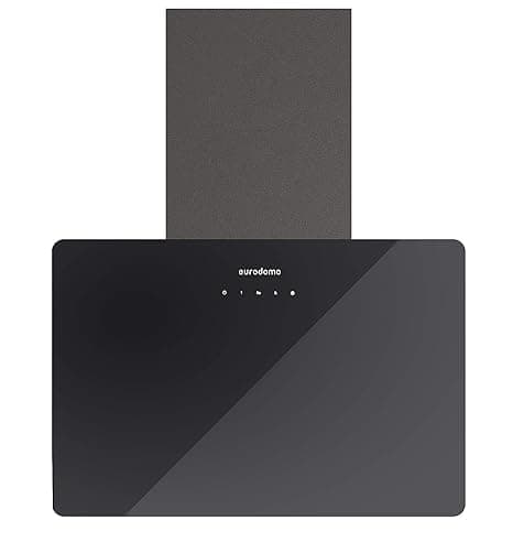 Eurodomo 60 cm 1200 m³/hr angular Kitchen Chimney (HOOD DIAMOND TC BK 60 (EURODOMO), Cassette Filter, Touch Control, Black)