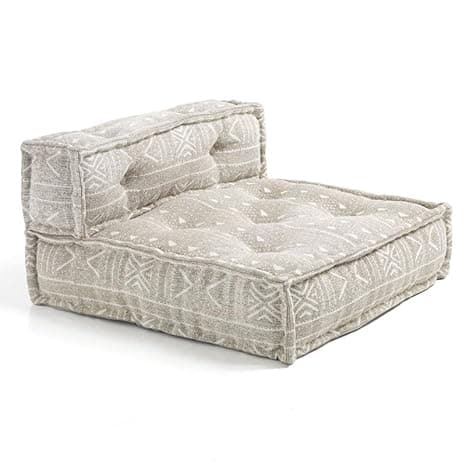 ASHEVILLE® Beige/Brown-I Handcrafted Upholstery No Wood Modular Sofa for Living Room, Home| Low Floor Seating, Sectional Couch, Modular Lounge Chair, Designer Kids Sofa, Cat Bed, Dog Bed| 80X80X40 CM