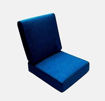 High Density Premium Sofa Seat & Back Foam Cushions with Washable Zip Cover Non-Wrinkles Cushion Sofa Gaddi for Multipurpose Uses, 22"x21"x5" Back-21"x18"x4", 32 Foam Density (Blue)