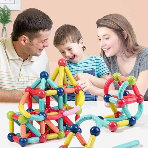 PRIME DEALS Magnetic Sticks Building Blocks for Kids Toys for Girls | Magnetic Toys for Boys Age 3+ Year 4 5 6 7 8 10 12 14 Old Educational Stem Learning Magnet Stick with Balls Game Set (84 PCS).