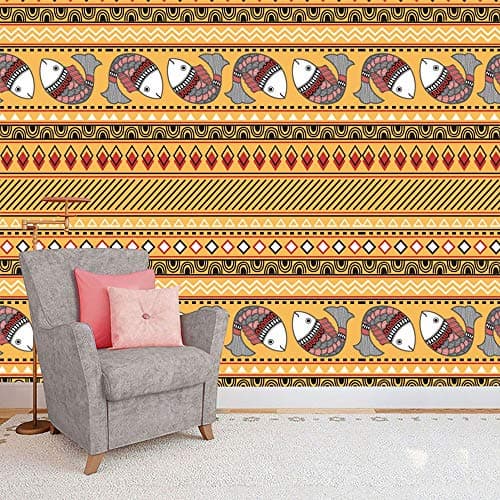 Color Solution Madhubani penting Floral Wallpaper Wall Sticker for Home Décor, Living Room, Bedroom, Hall, Kids Room, Play Room(Self Adhesive Vinyl, Water Proof) B010 (128 X 16 INCH) 3