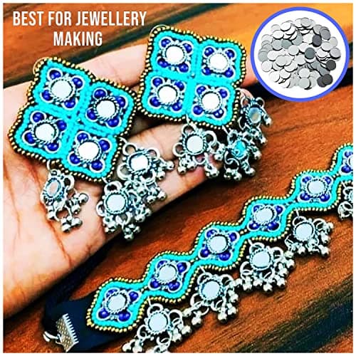 Clickedin Glass Mirror for Craft Work(Pack of 1200 Mirrors),Lippan Art Materials Kit Mirrors,Decorative Small Pieces for DIY Crafts Works,Round,Diamond,Square,Triangular,Framed,Clear,Wall Mount 5