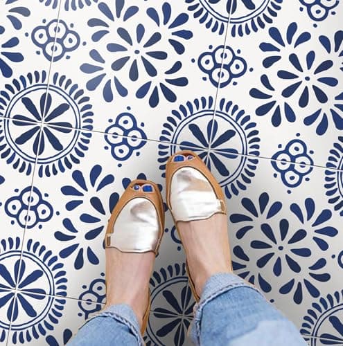 Uriarte Peel and Stick Floor Tiles Anti-Slip Vinyl Decals for Home, Kitchen, Bathroom – Easy to Apply & Remove – DIY RenterFriendly Flooring- Pack of 12 (4" X 4" Inches)