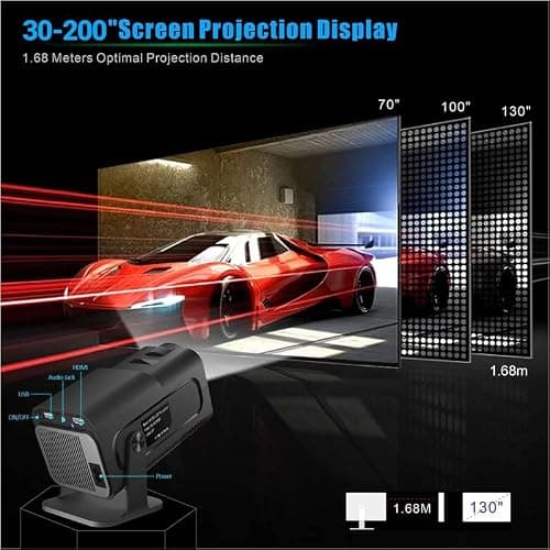 TOREXO HY320MINI Smart Mini Projector with Android 14, Native 720P HD, 4K & 1080P Supported, WiFi & Bluetooth, Auto Keystone, Portable LED Projector for Home Theater, Movies, Gaming & Outdoor Use 4