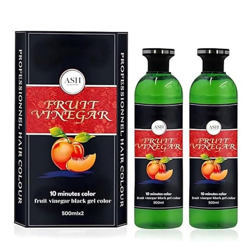 Fruit Vinegar Hair Dye Color for Both Men, Women, Natural & Ammonia Free Color Dye for Men & Women Black Hair (500ml x 2) - Black