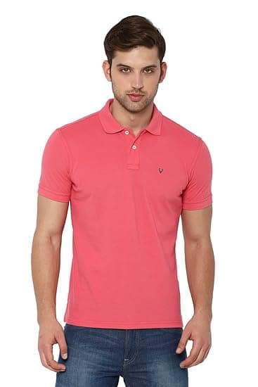Allen Solly Men’s Polo T‑Shirt | Comfortable Rich Cotton Blend, Band Collar, Regular Fit | Stylish & Premium All Day Wear
