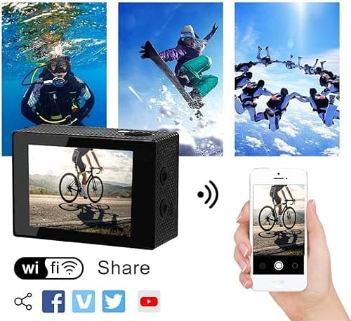 DEATTI4K 30FPS Action Camera Ultra HD Underwater Camera 170 Degree Wide Angle 98FT Waterproof Camera (DECM51) 3