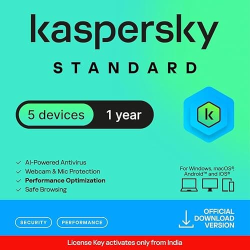 Kaspersky | Standard Security | 5 Devices | 1 Year | Email Delivery in 1 Hour
