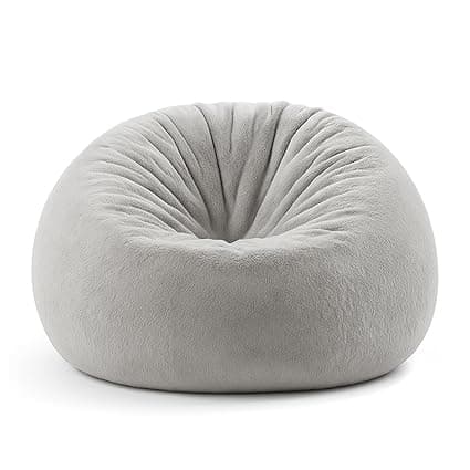 Mollismoons Bean Bag XXXL Size for Adults & Kids Fur bin Bag Luxury Bean Bag Chair (Bean Bag Without Beans Cover(Assembly Required), Light Grey)