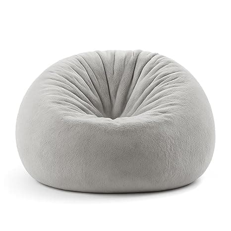 Mollismoons Bean Bag XXXL Size for Adults & Kids Fur bin Bag Luxury Bean Bag Chair (Bean Bag Without Beans Cover(Assembly Required), Light Grey)