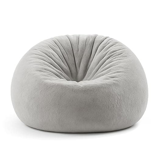 Mollismoons Bean Bag XXXL Size for Adults & Kids Fur bin Bag Luxury Bean Bag Chair (Bean Bag Without Beans Cover(Assembly Required), Light Grey)