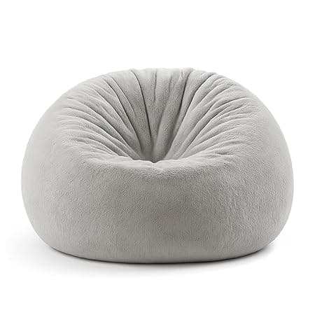 Mollismoons Bean Bag XXXL Size for Adults & Kids Fur bin Bag Luxury Bean Bag Chair (Bean Bag Without Beans Cover(Assembly Required), Light Grey)