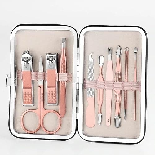 Manicure Kit,Stainless Steel Professional Manicure Set, pedicure Set, Nail Clipper, Manicure Pedicure kit for women and Men,Perfect Gifts for Women and Men (Multi-Color) (10 in 1) 2