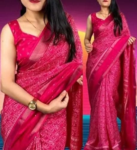 Stylish Ethnic Saree Designer Pattern Celebration Event Lightweight Elegant Flow Look Red 3