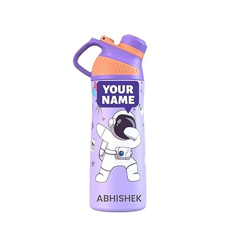 Rabitat ZYLO Personalized 550ml Kids Water Bottle for School | 2-Year Brand Warranty | Magnetic Flip Cap, Leakproof | Triple Insulated Stainless Steel Thermosteel Flask | 24 Hrs Hot & Cold | ShyGuy